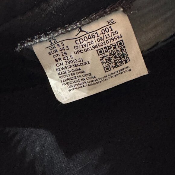 Size 12 Air Jordan 1 High OG Womens Black White Silver Toe‎ Sneaker CD0461-001 - Picture 10 of 12